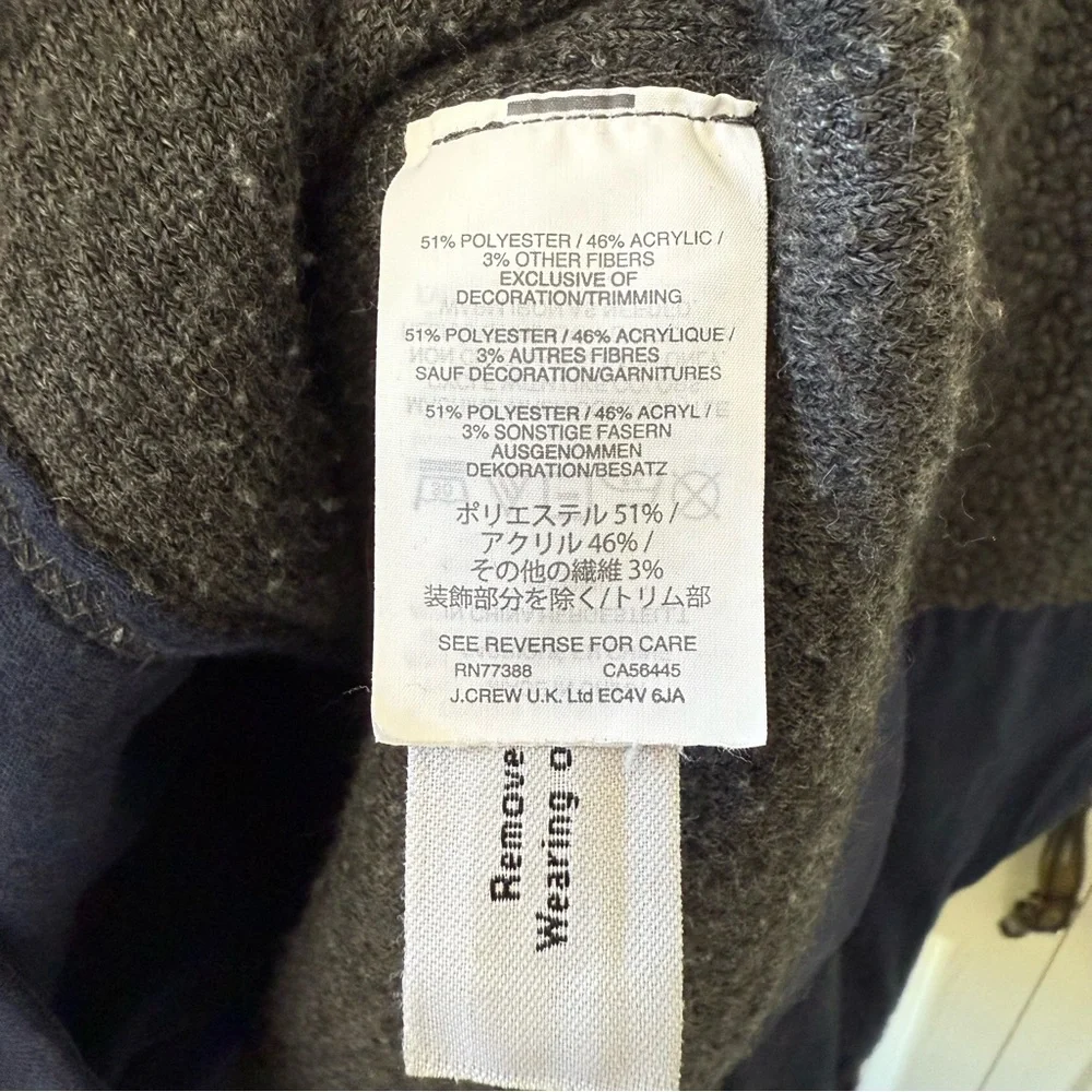 J.Crew Sportsmen Deep Pile Sherpa Fleece 1/4 Zip Pullover Sweatshirt Men Size XL